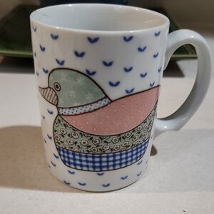 International House Vintage 1982 Mallard Duck 6 Oz Mug Quilted Pattern